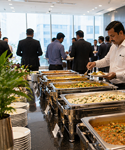 Krishnai Catering dessert presentation